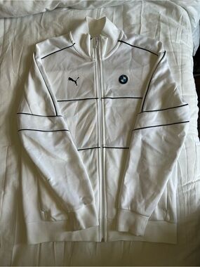 Puma x BMW Men’s White Zip-Front Track Jacket